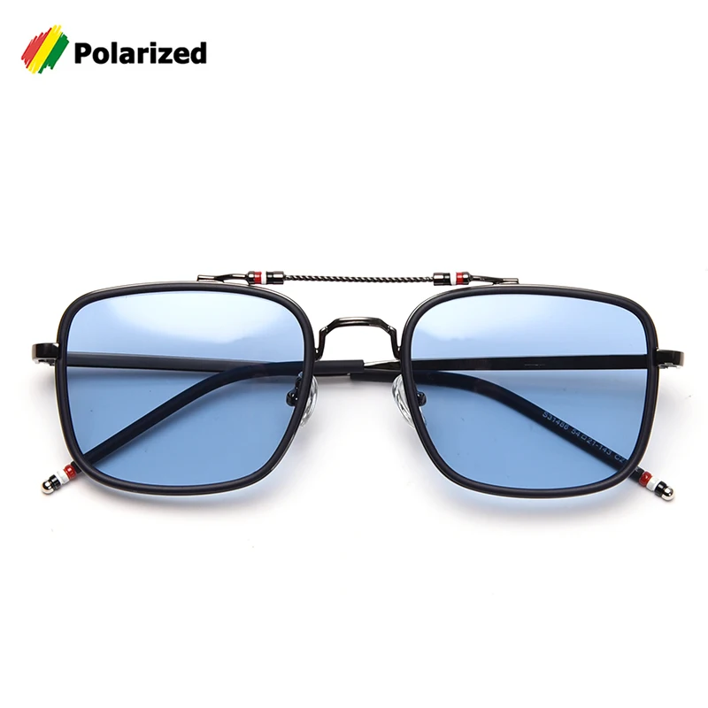 JackJad 2021 Модни Стръмни Квадратни Метални Поляризирани Слънчеви Очила С Двойна Греда Мъжки Маркови Дизайнерски Слънчеви Очила Oculos De Sol S31486