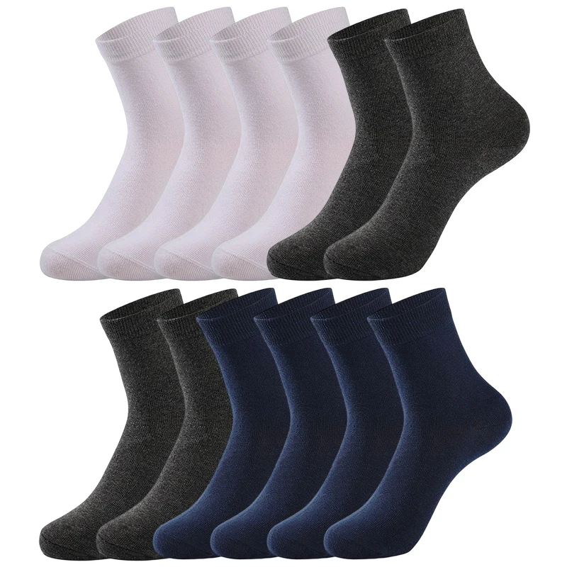 6 чифта/лот, Мъжки памучни чорапи, Черни Бизнес Мъжки Чорапи, Меки Дишащи Летни и Зимни Чорапи за Мъже, подарък за момче, Размер EUR39-45